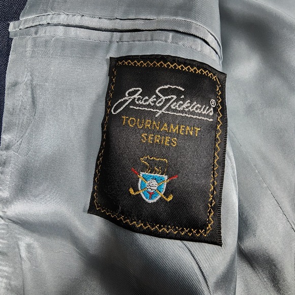 Jack Nicklaus Tournament Series Gold Button Navy Blue Sport Coat Blazer 44XL - Picture 7 of 14